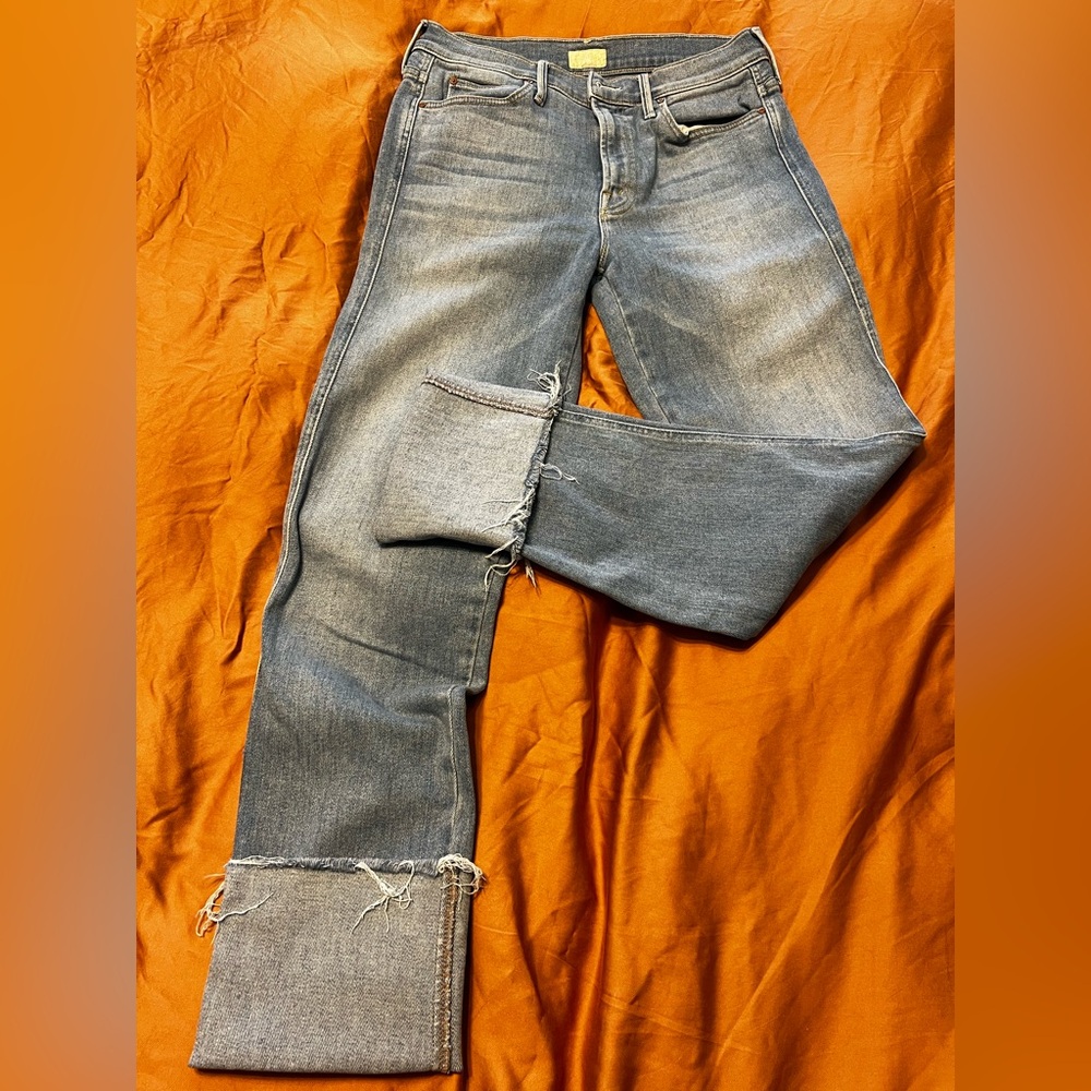 MOTHER Denim Jeans. The pony boy ankle fray